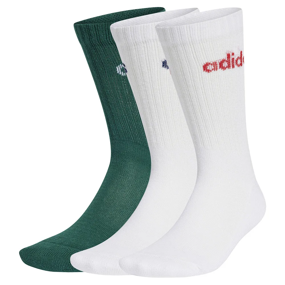 

Носки 3 шт adidas Linear Cushioned crew, зеленый