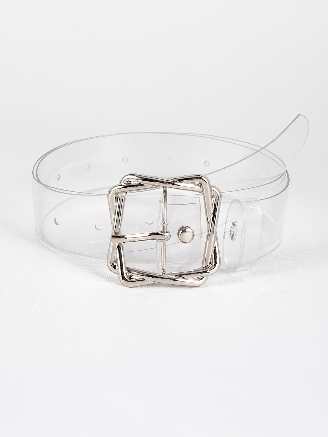 

Ремень женский из искусственной кожи с квадратной пряжкой, прозрачный