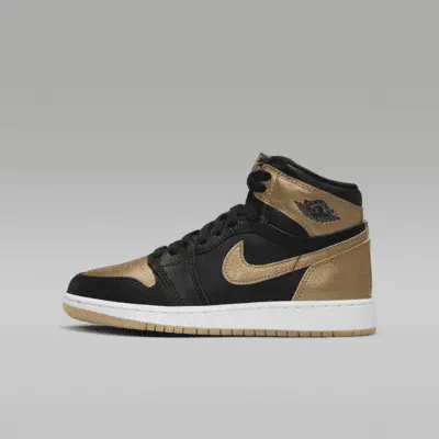 

Кроссовки Jordan Air 1 High OG "Black and Gold", цвет Black/Sail/Metallic Gold