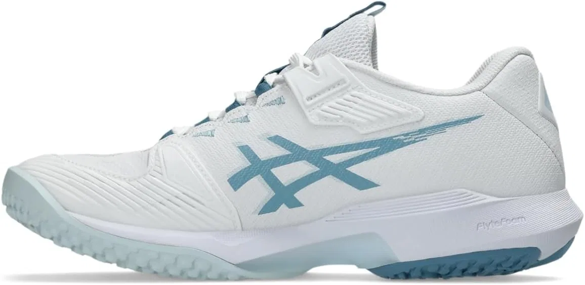 Кроссовки теннисные ASICS Solution Speed FF 4 OC, White/Saba Blue — фото 4