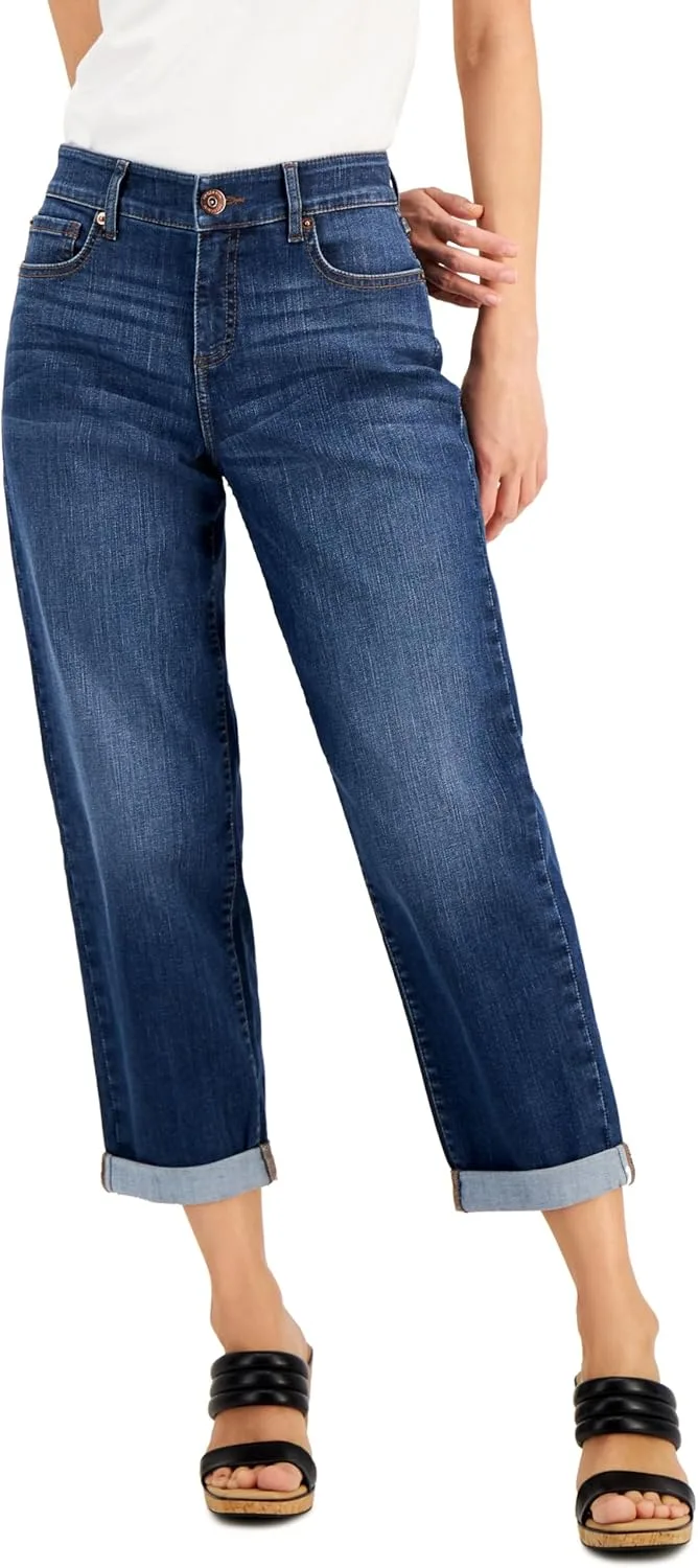 

International Concepts Женские джинсы Boyfriend с высокой посадкой и манжетами