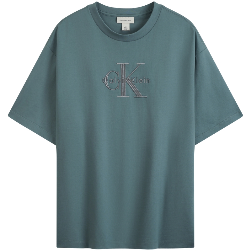 

Футболка с вышитым логотипом Calvin Klein, серо-зеленый