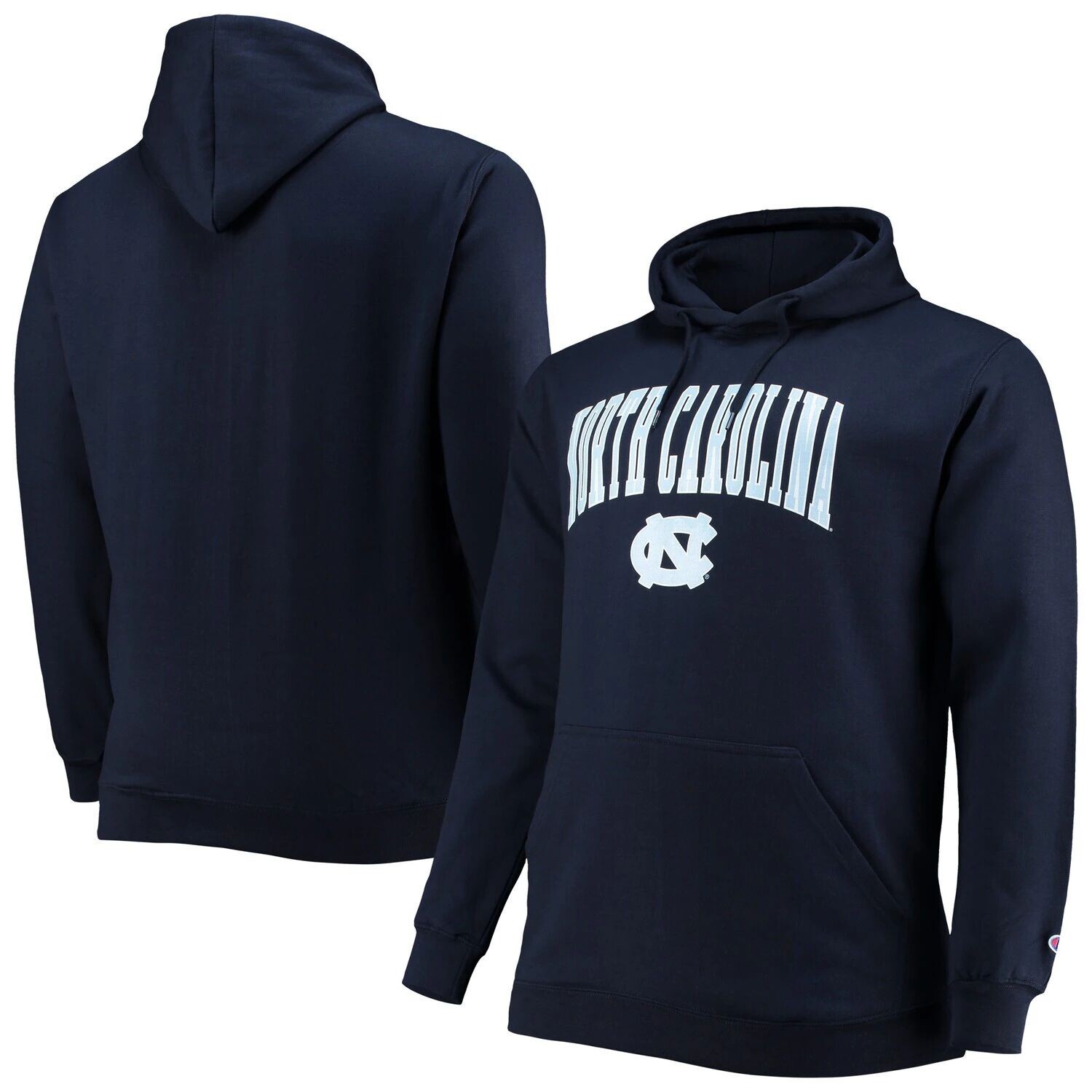 

Мужской темно-синий пуловер Powerblend с капюшоном North Carolina Tar Heels Big & Tall Arch Over Logo Champion