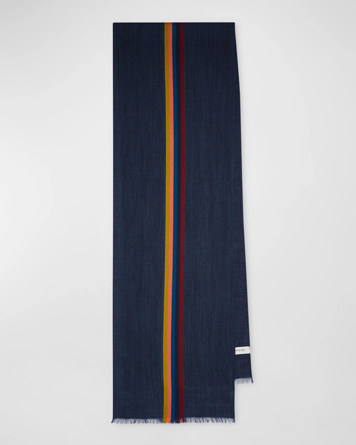 

Мужской шарф из смесовой шерсти с центральной полоской Paul Smith, цвет Blue Pattern