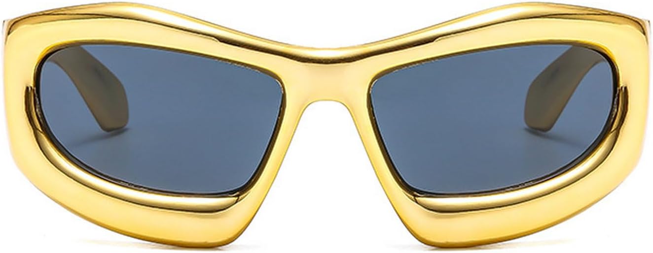 

Laureles — большие женские солнцезащитные очки в стиле Y2K, сине-красные солнцезащитные очки «Кошка», мужские винтажные солнцезащитные очки в стиле панк для вождения, Gold Grey