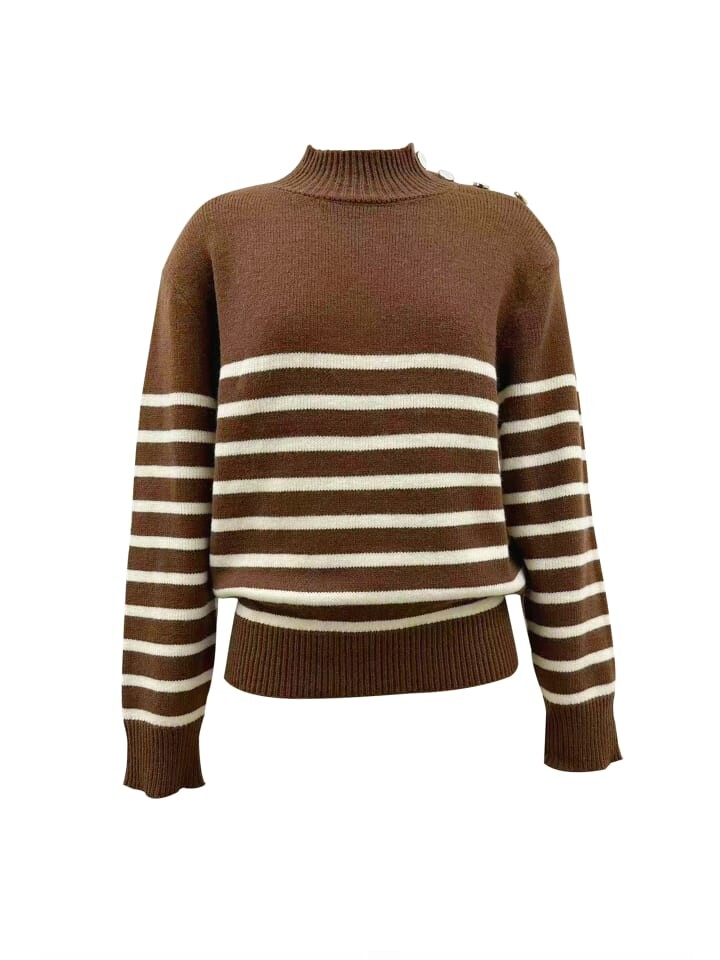 

Пуловер GINI LONDON Stricktop Gini Stripe, коричневый
