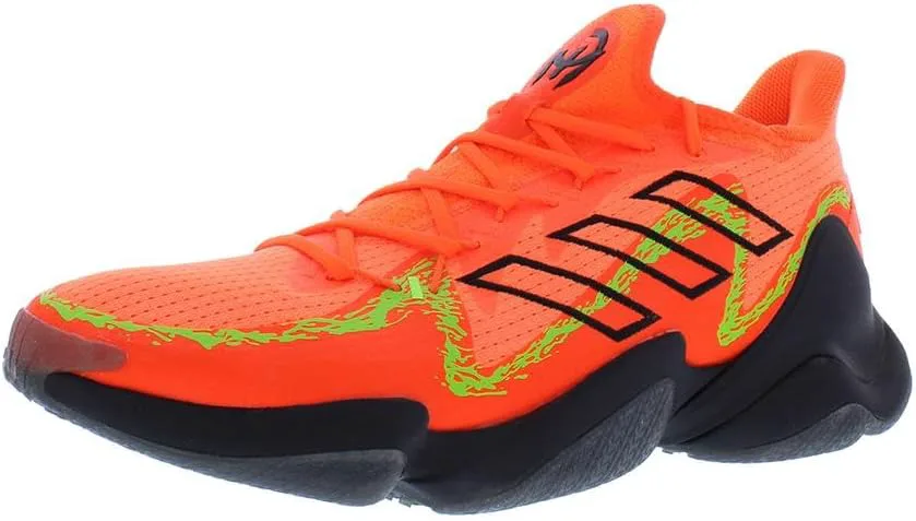 Мужские кроссовки Adidas Mahomes 1 Impact FLX с шнуровкой для повседневной носки - черные, оранжевый/черный — фото 2