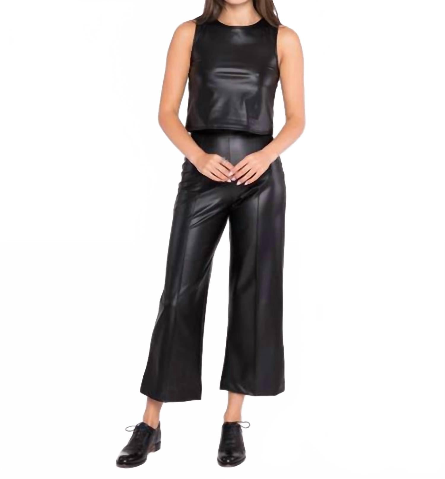 

RIPLEY RADER Укороченные брюки прямого кроя из искусственной кожи, черные