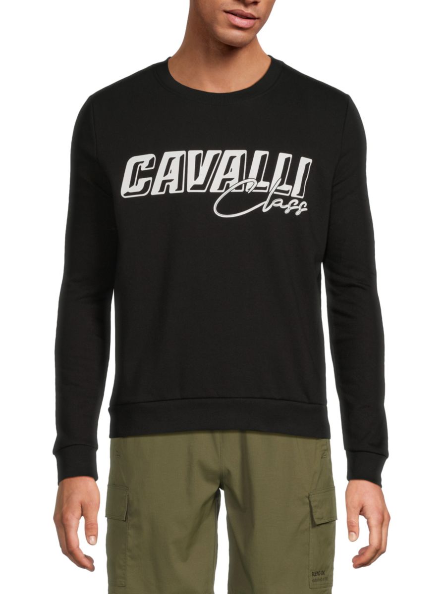 

Свитер с логотипом Cavalli Class by Roberto Cavalli, черный