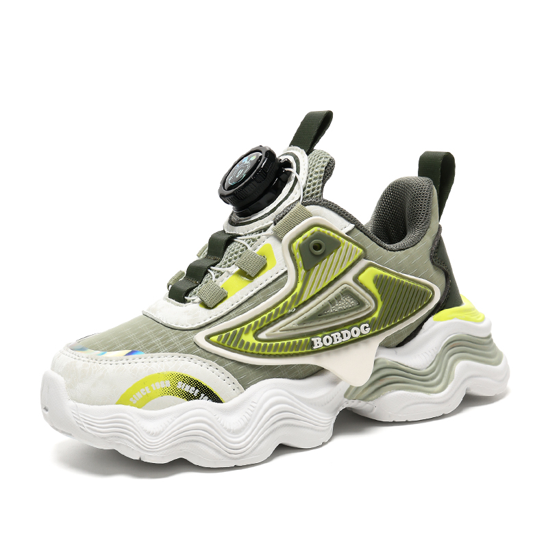 

Нескользящие износостойкие низкие детские кроссовки для повседневной носки BOBDOG, зеленый