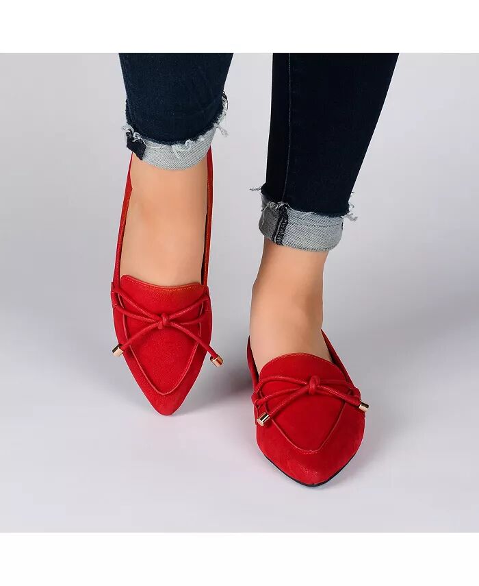 Женские туфли Muriel Bow Detail с острым носком Journee Collection, черный — фото 3