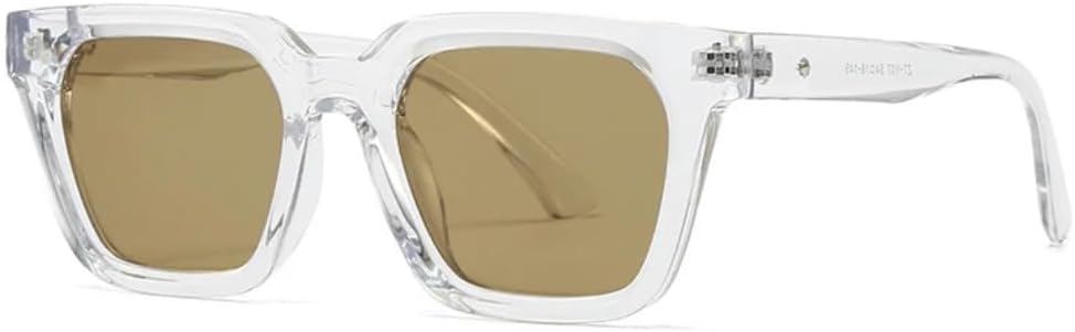 

Солнцезащитные очки для мужчин и женщин - защита UV400 - цветные линзы сине-зеленого цвета с заклепками для занятий спортом на открытом воздухе и вождения DSVIGF, Transparent Tea