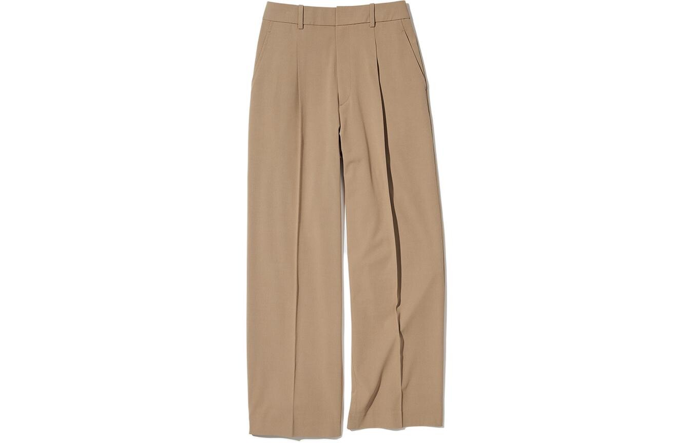

Брюки Uniqlo Pleated Wide, бежевый