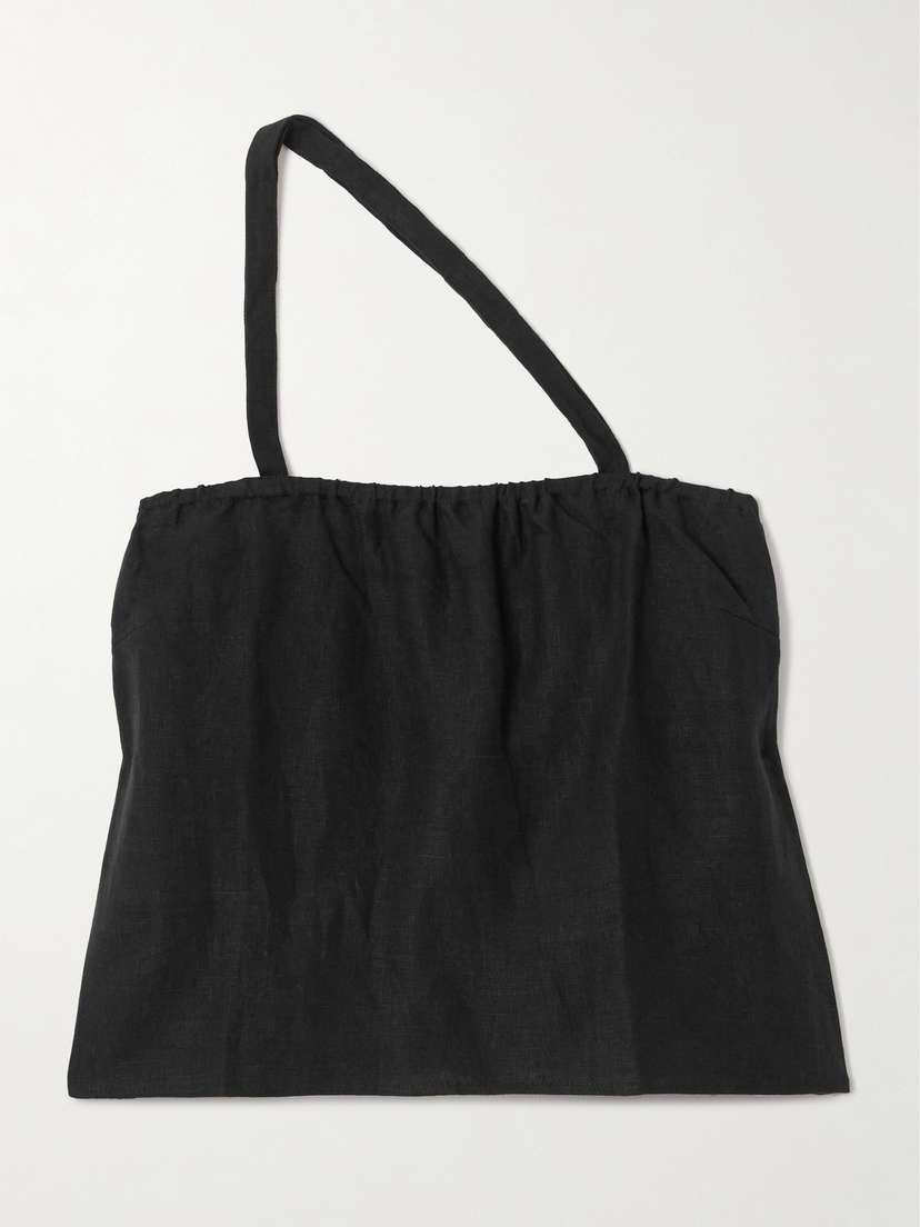 

Льняной топ на одно плечо Deiji Studios, черный