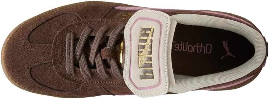 Мужские кроссовки PUMA Palermo Premium из замши с шнуровкой, повседневные - коричневые — фото 4