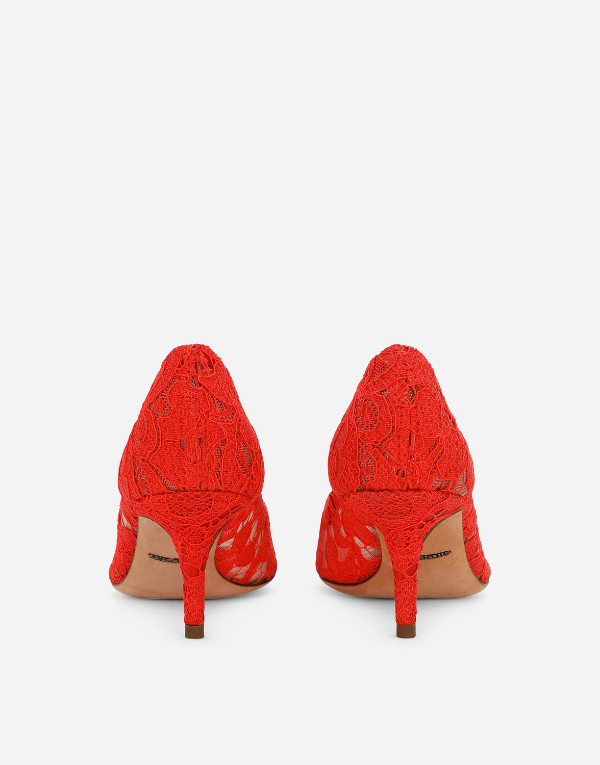 Туфли-лодочки из таорминского кружева с кристаллами Dolce & Gabbana, красный — фото 4