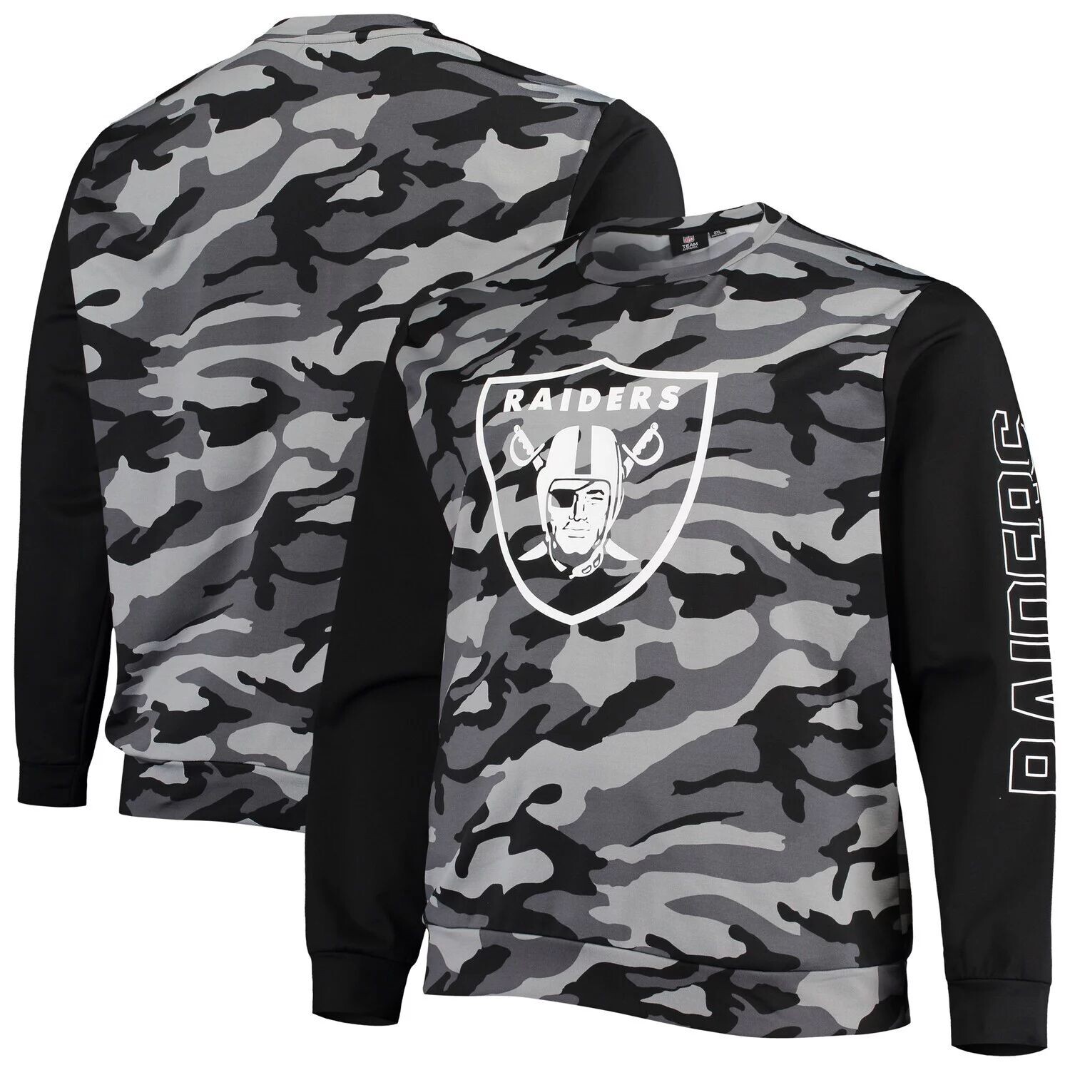 

Мужская черная футболка с камуфляжным принтом FOCO Las Vegas Raiders с длинным рукавом, Черный, Мужская черная футболка с камуфляжным принтом FOCO Las Vegas Raiders с длинным рукавом