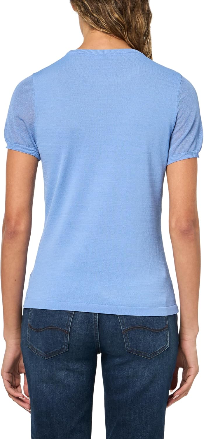 Женский свитер Calvin Klein с короткими рукавами и высоким воротом, Spring Blue — фото 2