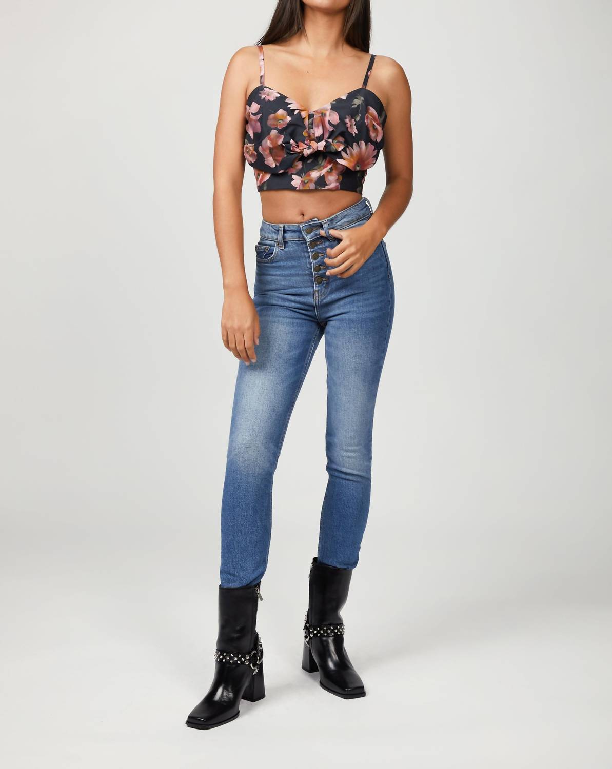 

Укороченный топ с цветочным принтом The Kooples, цвет floral