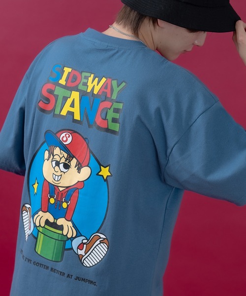 

Футболка с коротким рукавом, графический принт SIDEWAY STANCE, синий