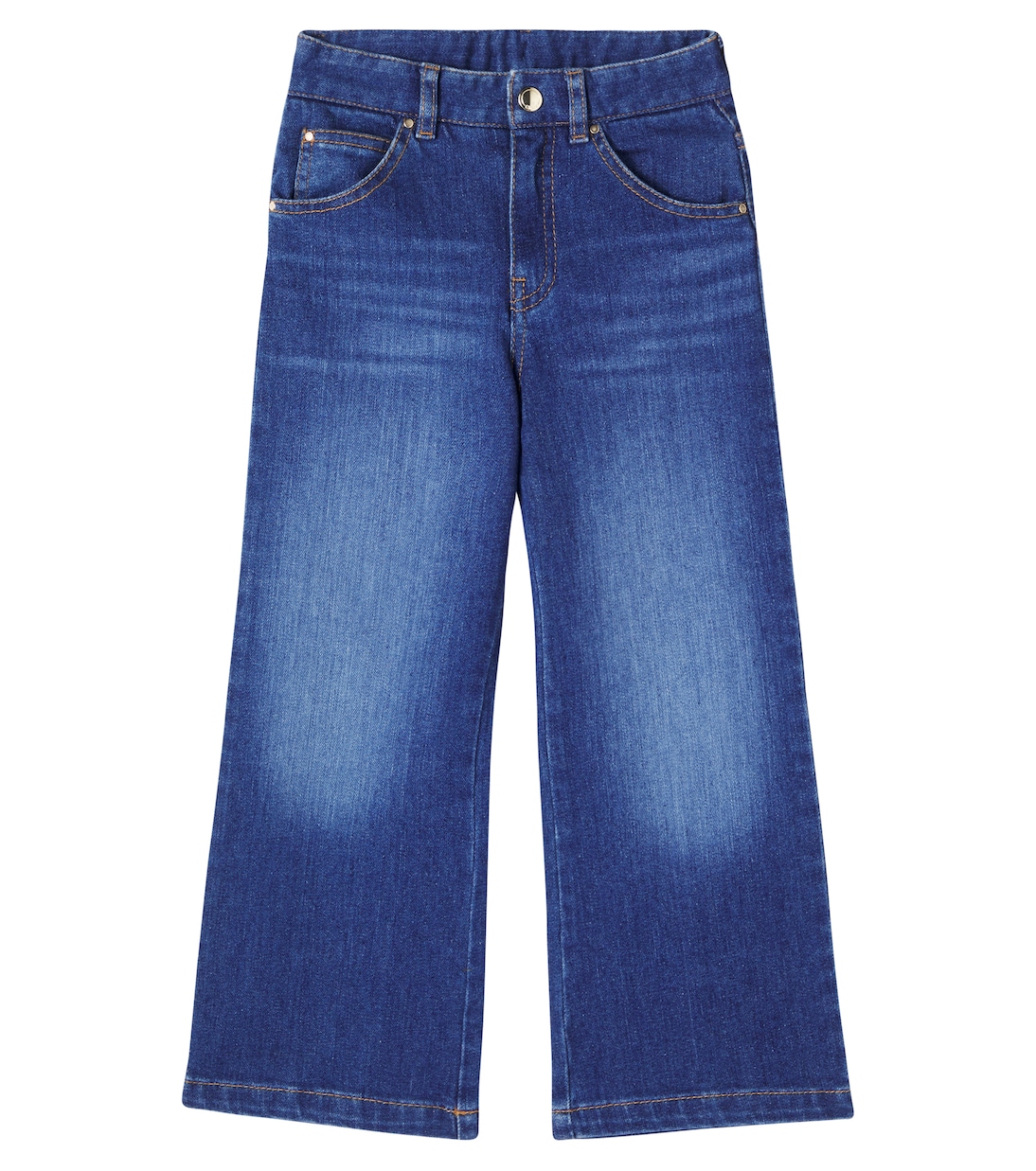 

Джинсы со средней посадкой и широкими штанинами Chloé Kids, Denim Blue