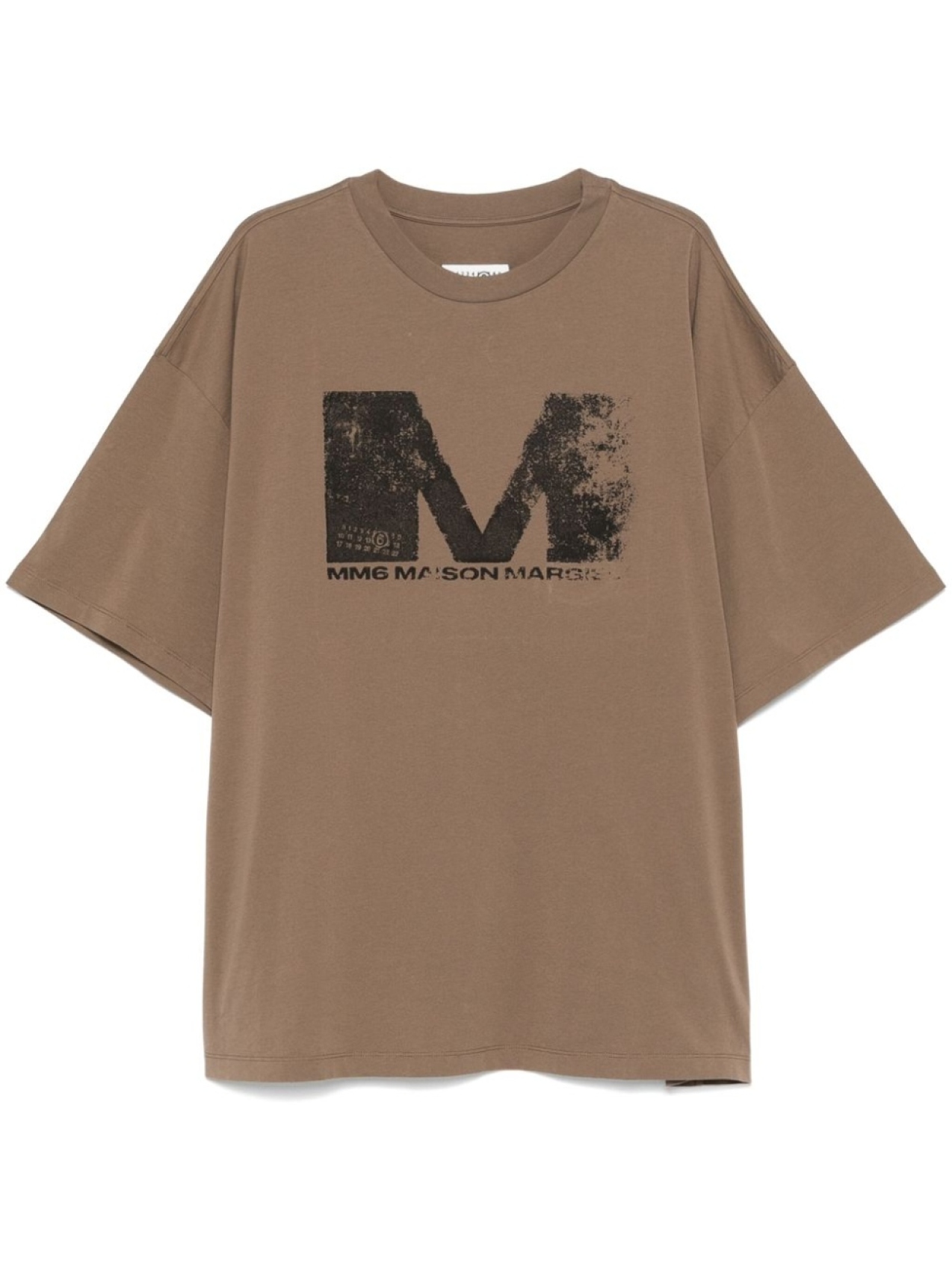 

MM6 Maison Margiela футболка с логотипом, коричневый