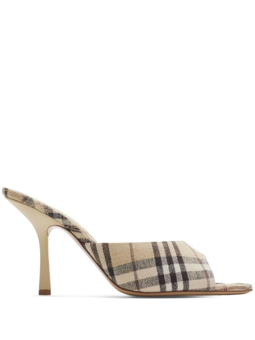 Сандалии-шпильки в клетку Burberry, Neutrals