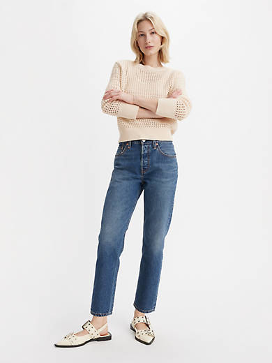 

501 Оригинальные укороченные легкие женские джинсы Levi's, цвет Refresh - Medium Wash
