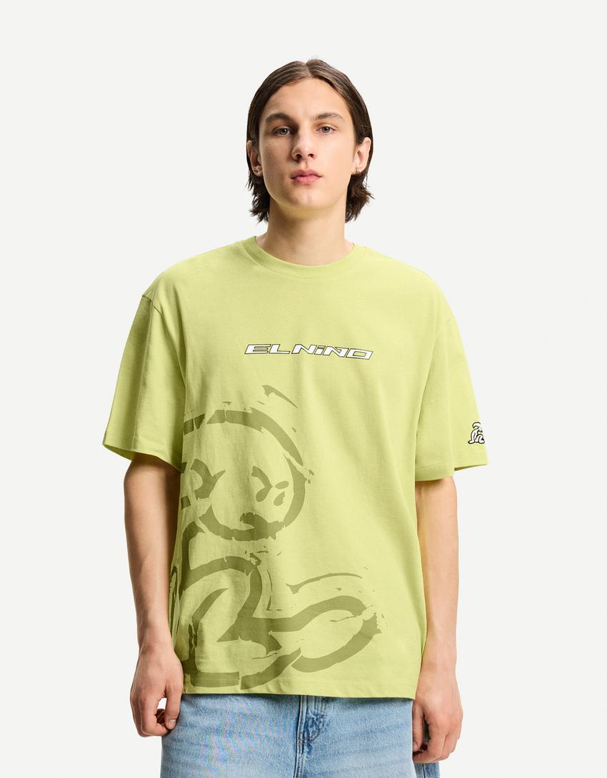 

Футболка с коротким рукавом El Niño Bershka, зеленый