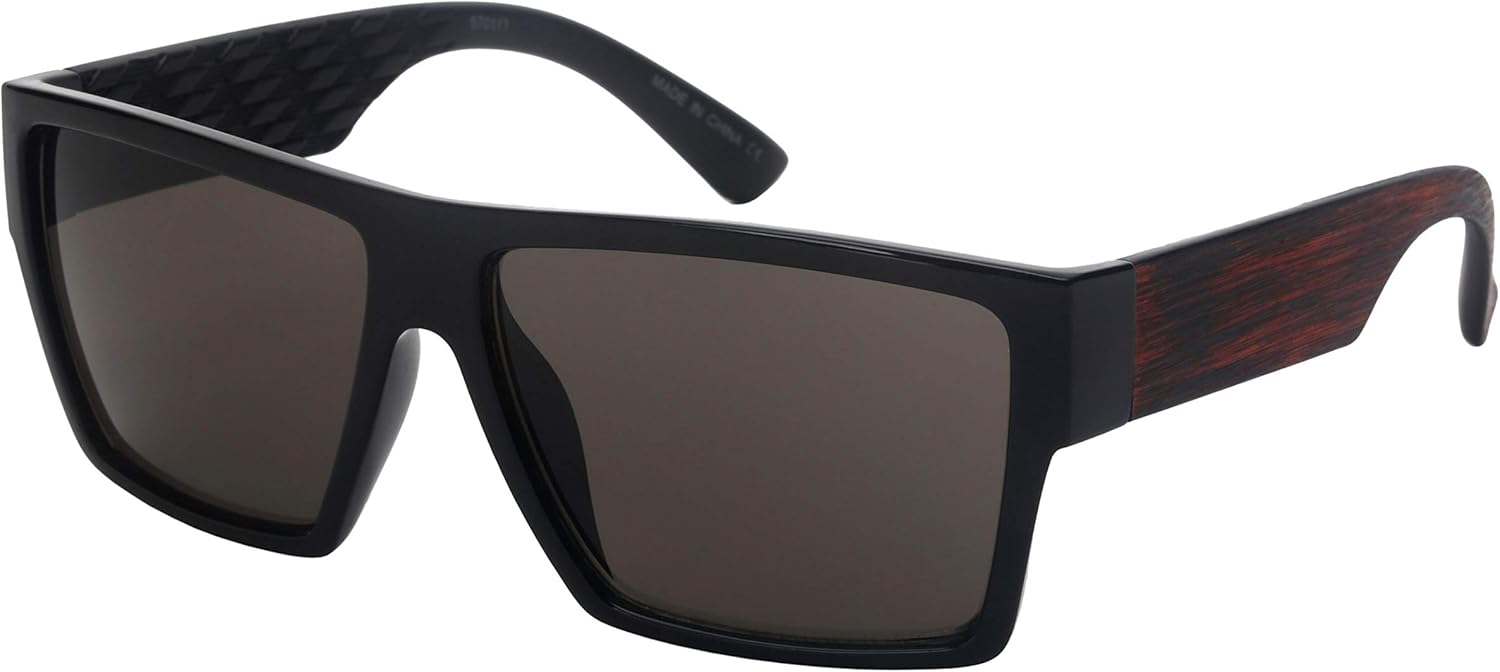 

Солнцезащитные очки Edge I-Wear в прямоугольной винтажной квадратной оправе из пластика для мужчин и женщин, с деревянным рисунком, артикул 570111WD-SD-3(BLK.sd) EDGEIWEAR, Wd: Black Frame/Grey Lens