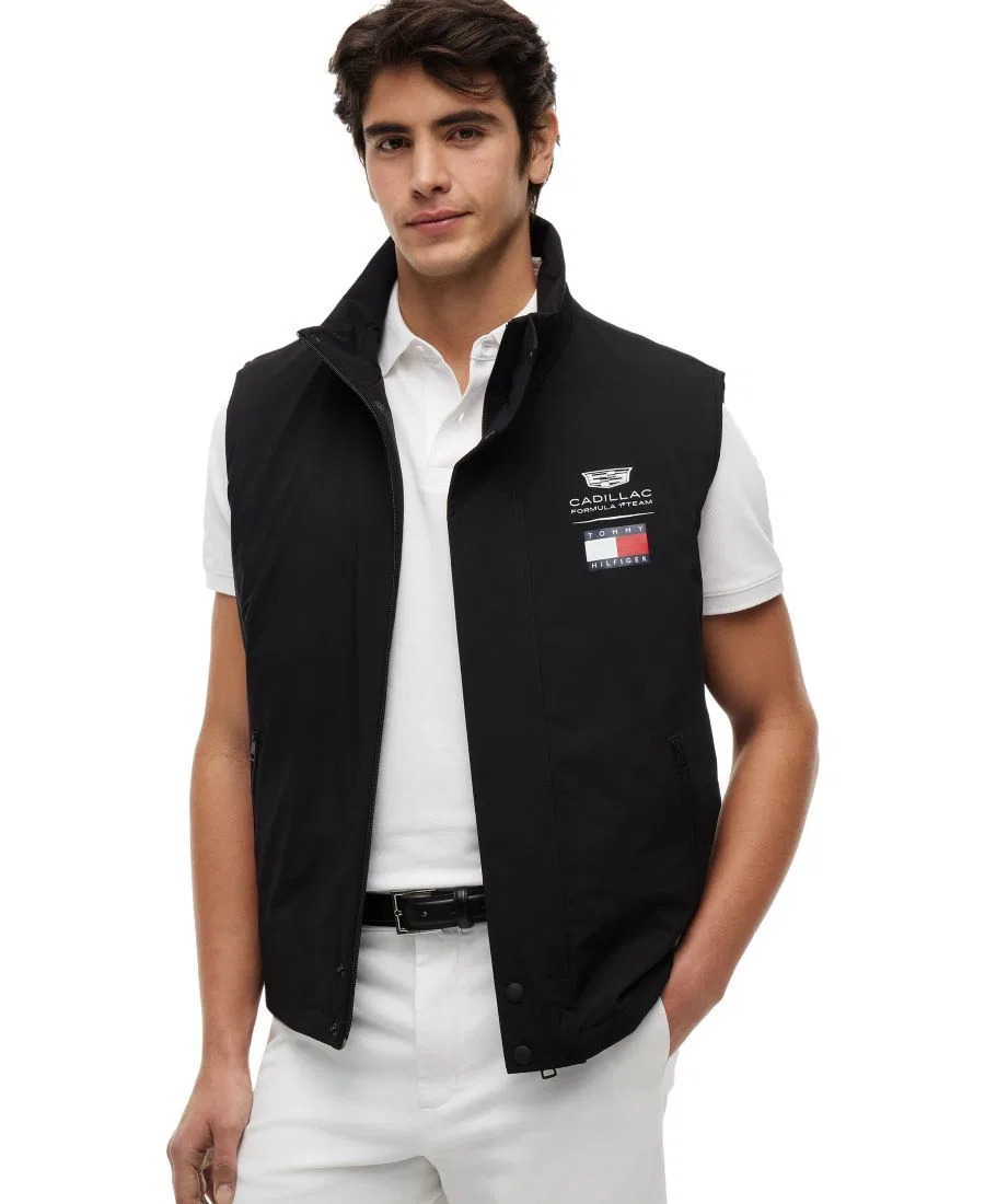 Мужской жилет с логотипом из коллаборации с Cadillac F1 Tommy Hilfiger, Black