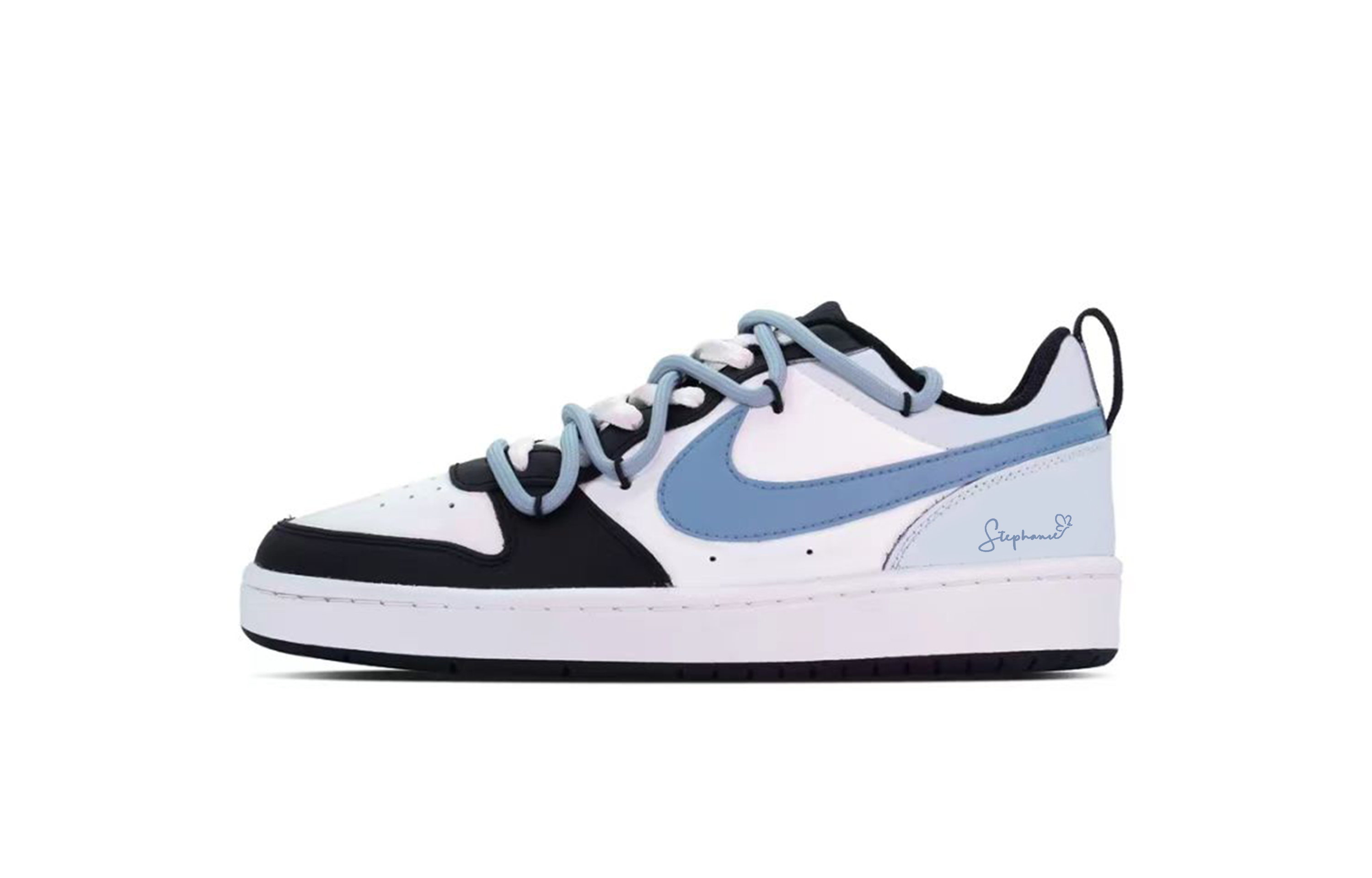 

Низкие детские кроссовки для скейтбординга Court Borough Crushed Blue Star Language для подростков Nike, синий/белый