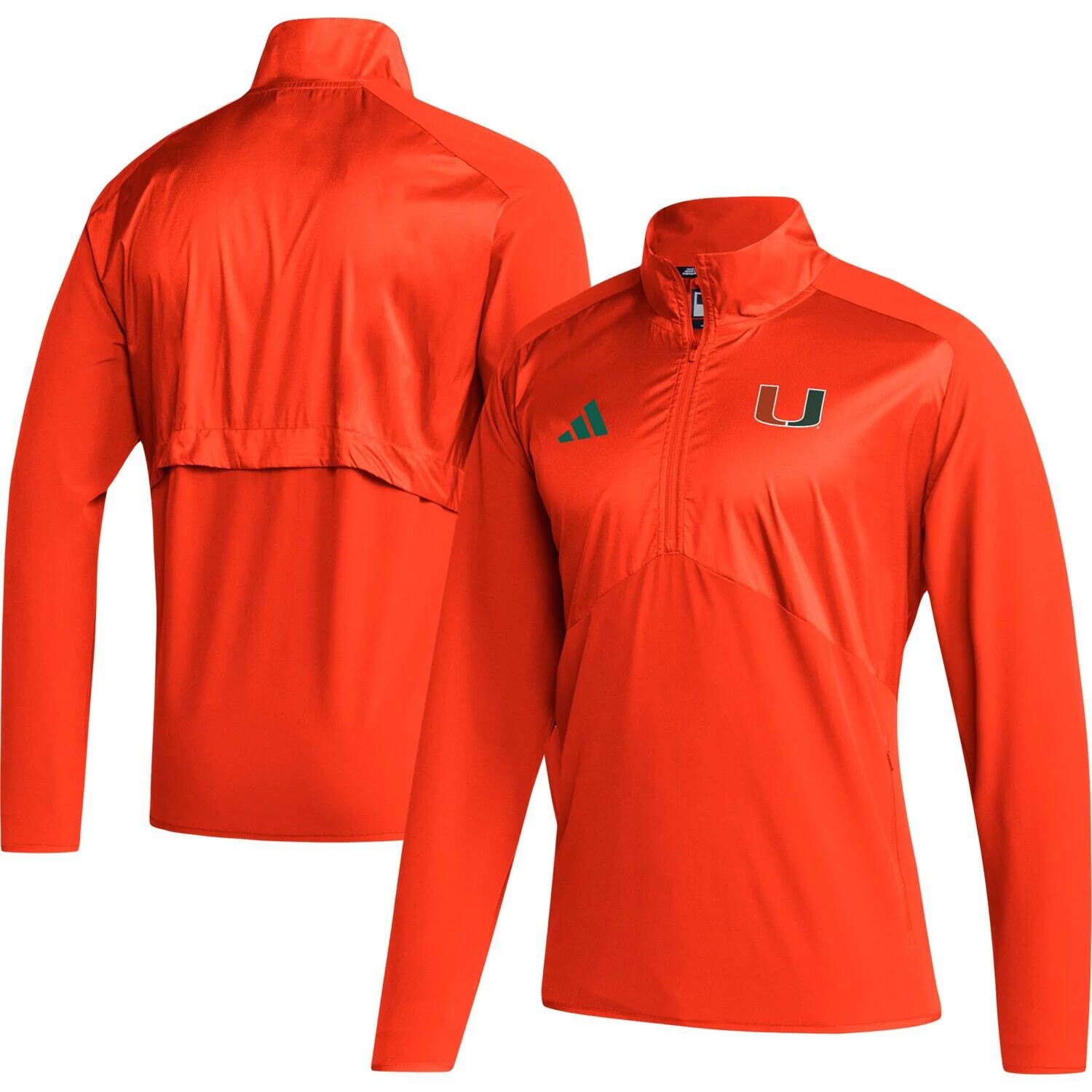 

Мужская оранжевая куртка Miami Hurricanes Sideline AEROREADY с рукавами реглан и молнией четверти adidas, Оранжевый, Мужская оранжевая куртка Miami Hurricanes Sideline AEROREADY с рукавами реглан и молнией четверти adidas