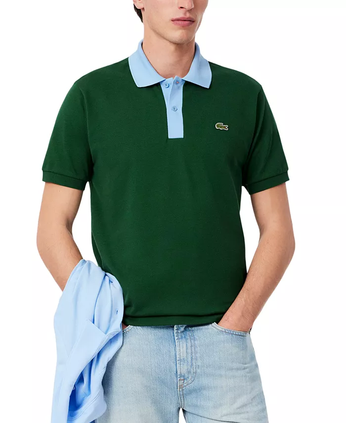 

Мужская классическая поло с коротким рукавом Petit Pique Lacoste, черный