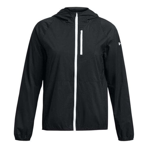 

Куртка launch lightweight jacket 'black white' Under Armour, черный