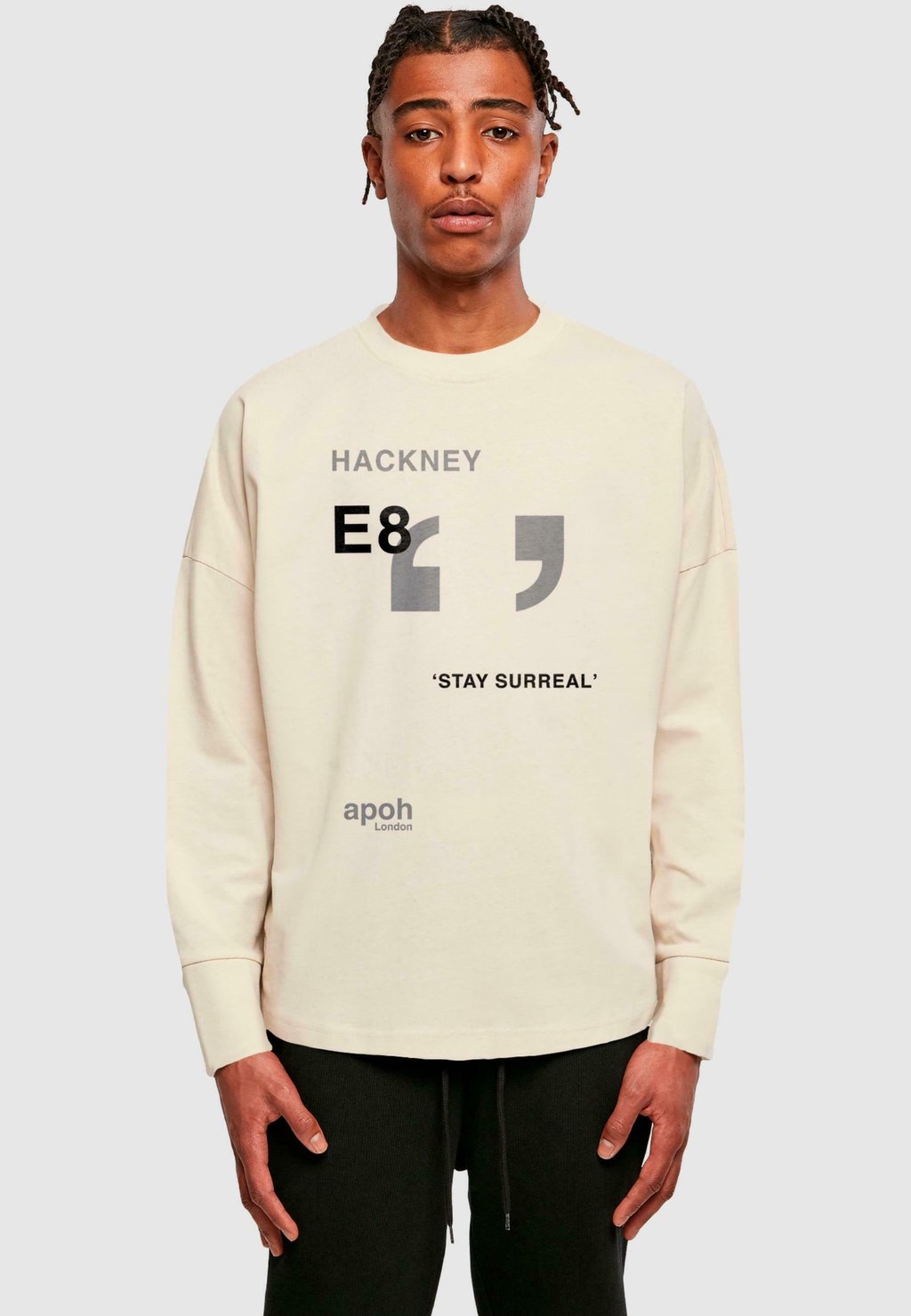 

Лонгслив APOH - SURREAL HACKNEY SLOGAN OVERSIZED LONGSLEEVE Merchcode, песочный