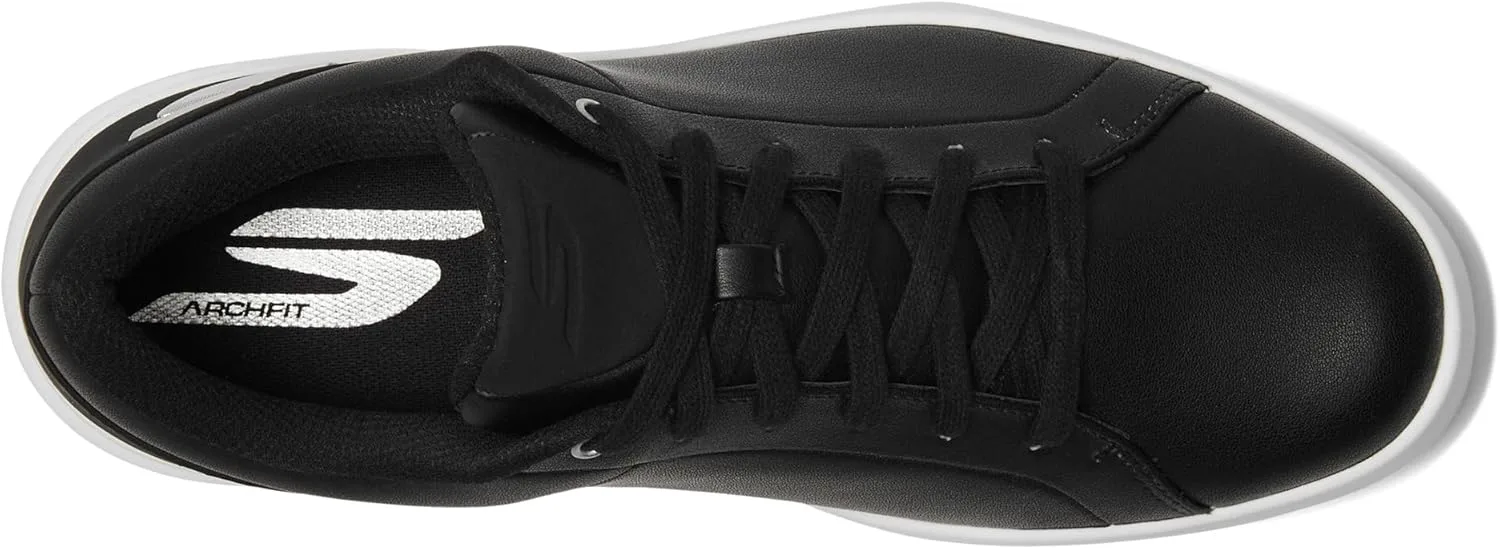 Мужские гольф-кроссовки Skechers Drive 6 с арочной поддержкой, из кожи, свободная посадка, без шипов, черно-белый — фото 4