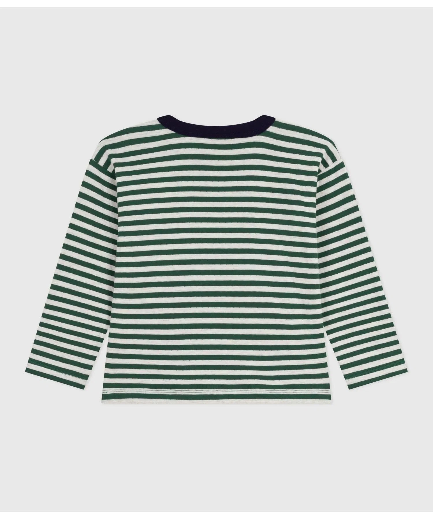 Детская футболка с длинным рукавом PETIT BATEAU в красную полоску — фото 4