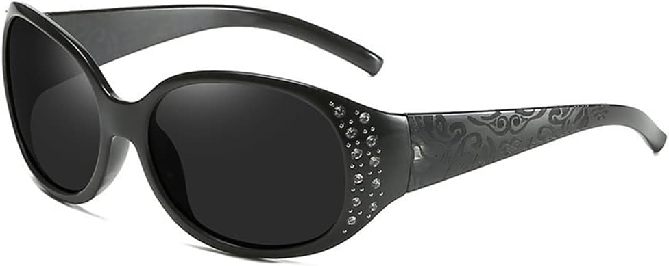 

Поляризованные солнцезащитные очки для женщин, элегантные солнцезащитные очки с стразами, женские солнцезащитные очки для путешествий, очки для вождения Generic, Black