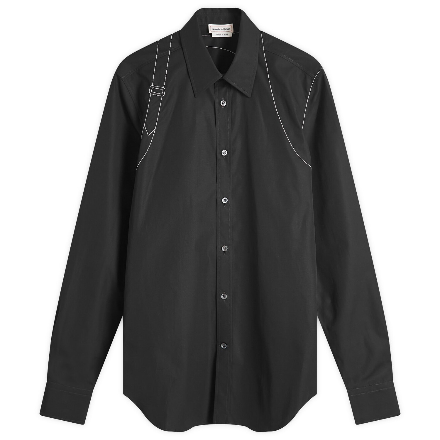 

Рубашка Alexander Mcqueen Contrast Stitch Harness Shirt, черный