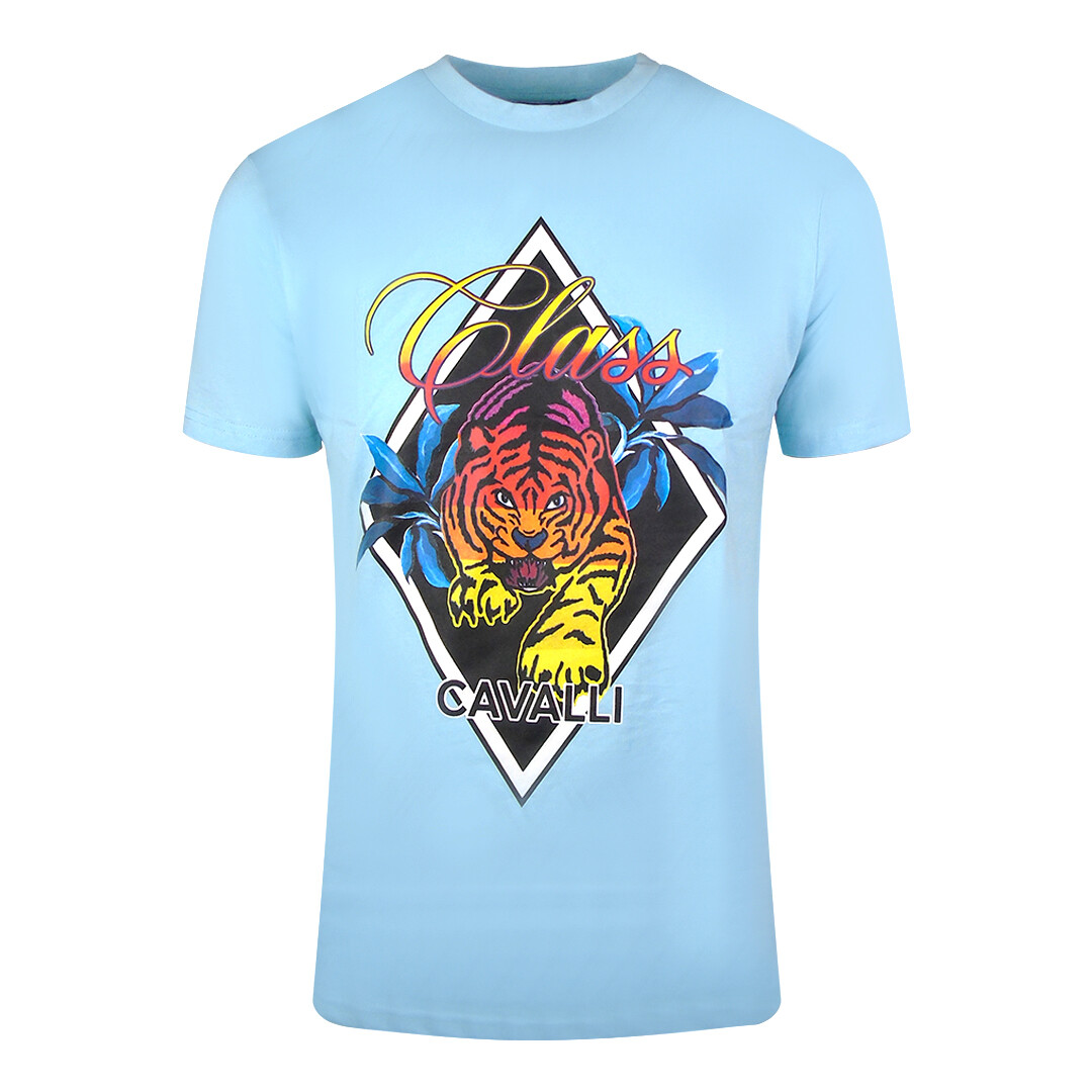 

Футболка diamond tiger design it Cavalli Class, голубой