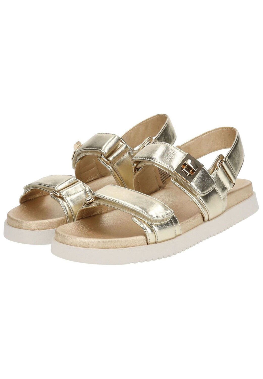 Кожаные сандалии STEVE MADDEN, золото — фото 4