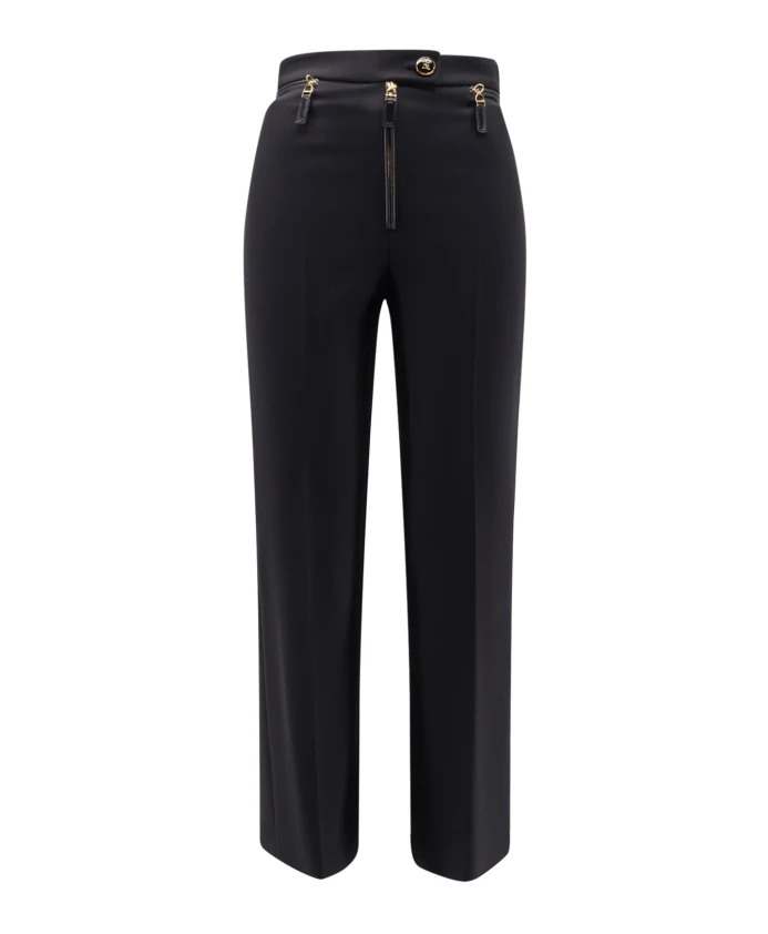 

Расклешенные брюки с высокой талией и карманами на молнии. Elisabetta Franchi, черный