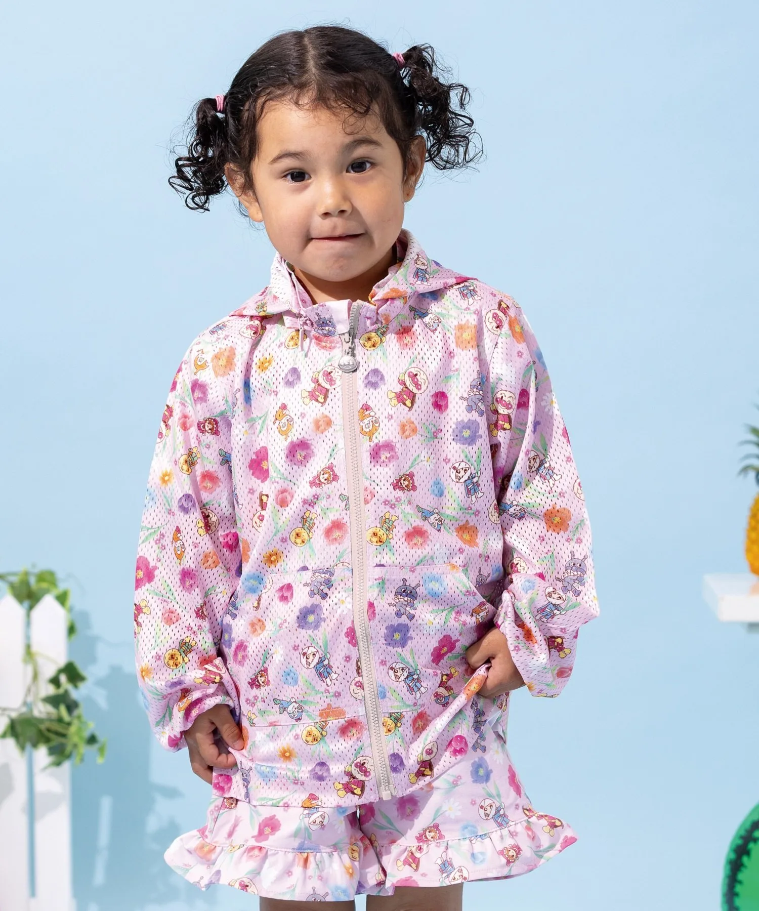 APKC/(K) Сетчатая парка со съемным капюшоном Anpanman Kids Collection, pink