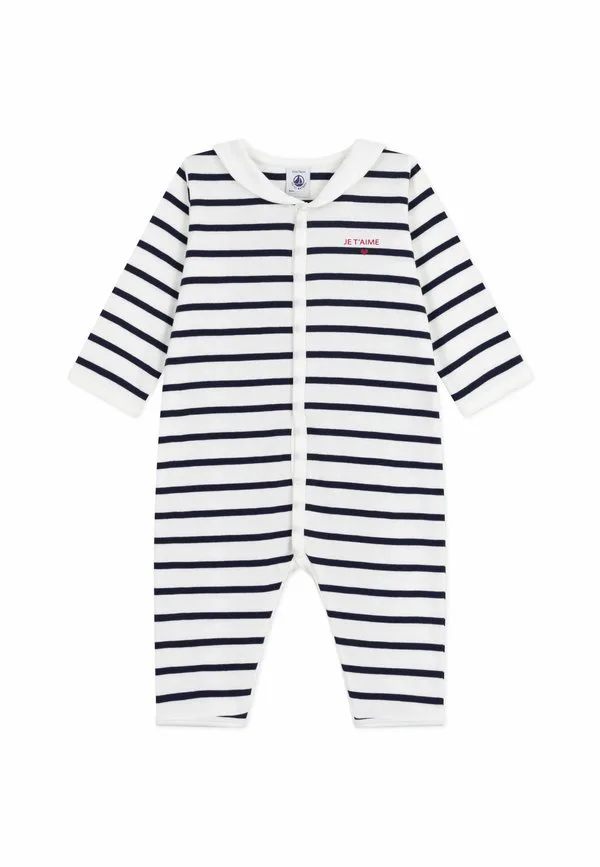 Пижама унисекс Petit Bateau, Marshmallow/Smoking