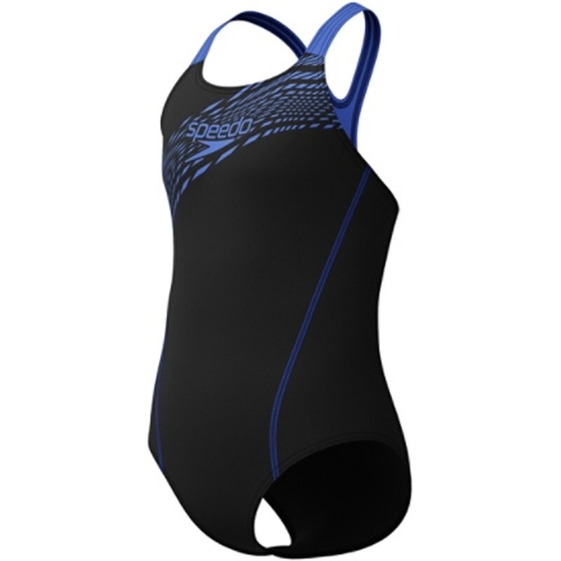 Медалистка по плаванию в комбинированном купальнике с логотипом Speedo, цвет cobalt pop — фото 3