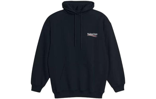 Толстовка embroidered political campaign oversized hoodie 'black white' Balenciaga, черный — фото 2