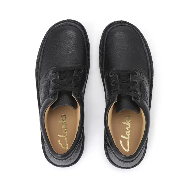 Мужские базовые повседневные комфортные туфли Clarks чёрные от Kumkang — фото 3