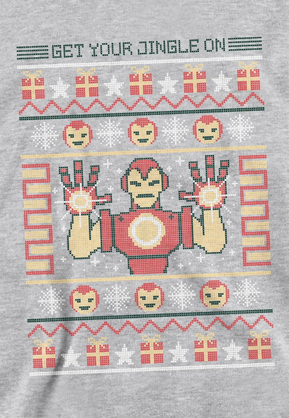 Детский худи Marvel Iron Man Christmas Sweater, серый — фото 2