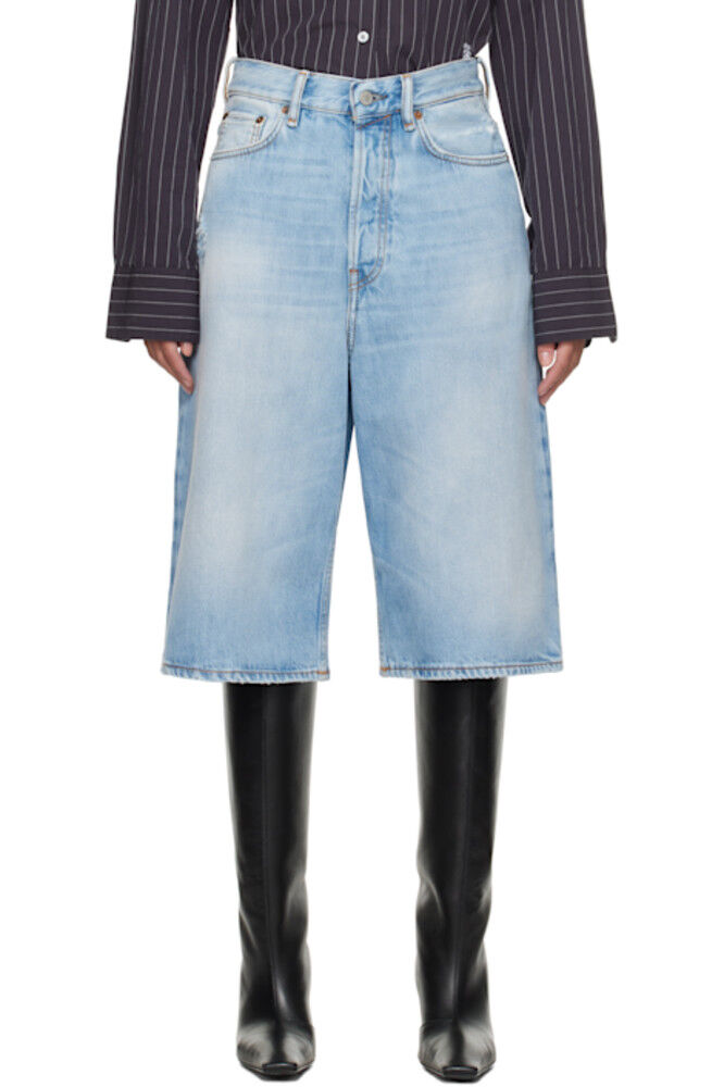 

Синие свободные джинсовые шорты Acne Studios